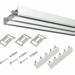 Flächenvorhangschiene, Länge: 1650 mm, 3-läufig, Aluminium