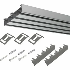 Flächenvorhangschiene, Länge: 1650 mm, 4-läufig, Aluminium
