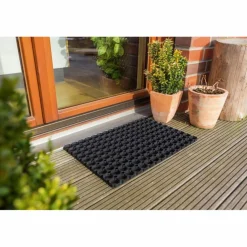 Fußmatte »Quadro light«, Höhe: 1,2 cm, Rutschfest, Gummi