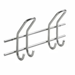 Garderobenleiste, mit 2 Haken, Stahl
