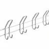 Garderobenleiste, Weiß, 4 Haken, Stahl, Weiß, Stahl, 160 x 577 x 68 mm