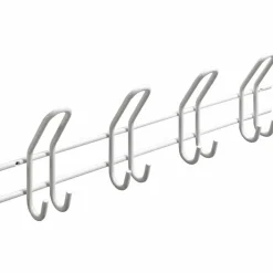 Garderobenleiste, Weiß, 4 Haken, Stahl, Weiß, Stahl, 160 x 577 x 68 mm