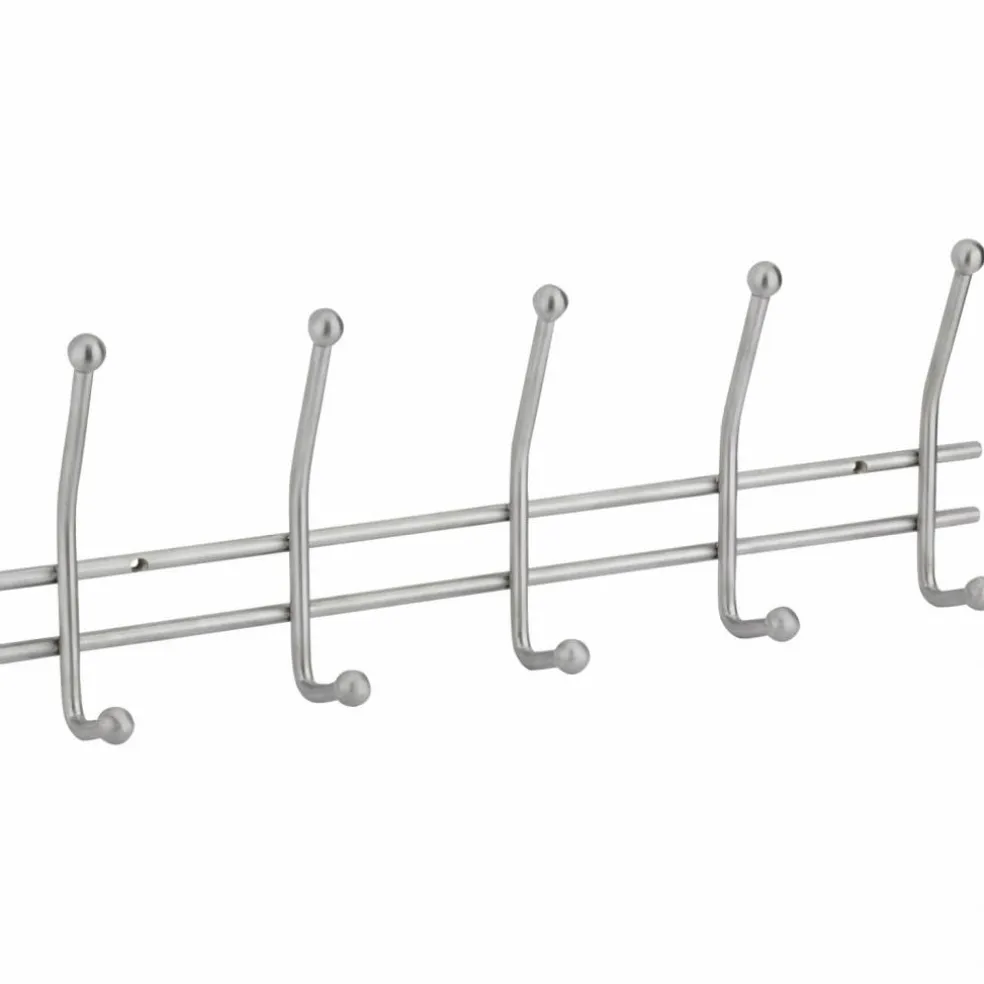 Garderobe, Silber, 5 Haken, Edelstahl, Silber, Edelstahl, 155 x 450 x 60 mm