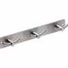 Garderobe, Silber, 3 Haken, Edelstahl, Silber, Edelstahl, 35 x 270 x 35 mm