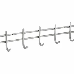 Garderobe, Silber, 5 Haken, Edelstahl, Silber, Edelstahl, 55 x 75 x 380 mm