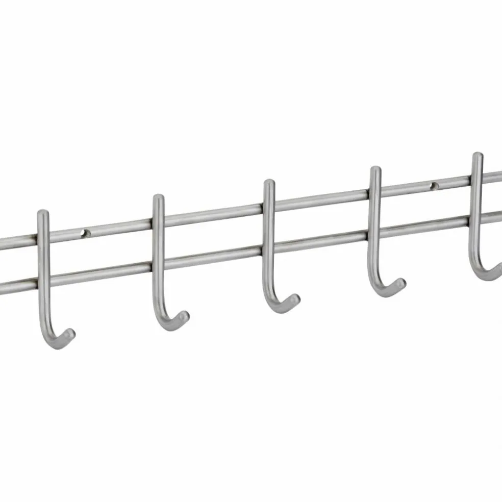Garderobe, Silber, 5 Haken, Edelstahl, Silber, Edelstahl, 55 x 75 x 380 mm