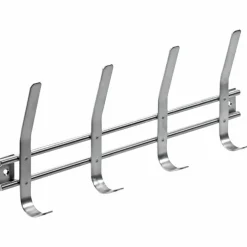Garderobe, Silber, 4 Haken, Edelstahl, Silber, Edelstahl, 150 x 355 x 50 mm