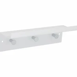 Garderobe, Weiß, 3 Haken, Stahl, Weiß, Stahl, 94 x 300 x 100 mm