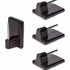 Gardinenhaken, Klebehaken, Braun, 4 Stück