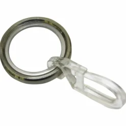 Gardinen-Ring, edelstahlfarben, 8 Gardinenringe mit Gleiteinlage