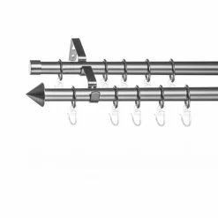 Gardinenstange, Länge: 15,5 cm, 2-läufig, Metall