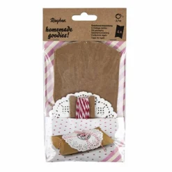 Geschenksverpackung, natur, 4x Karten + 1x Schnur 2,7m