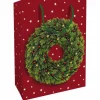 Geschenktasche Festlicher Kranz, 25x33x11 cm, glänzend