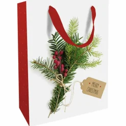 Geschenktasche Weihnachtsgrün, 25x33x11 cm, matt