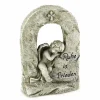 Grabschmuck, Engel sitzend, grau, Polyresin