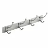 Hakenleiste, silberfarben, 4 Haken, Aluminium/Zinkdruckguss, 110 x 435 x 80 mm