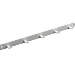 Haushaltsleiste, Weiß, 5 Haken, Metall, Weiß, Metall, 20 x 340 x 30 mm
