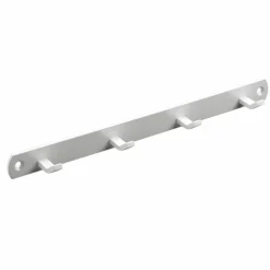 Haushaltsleiste, Weiß, 4 Haken, Metall, Weiß, Metall, 20 x 270 x 30 mm
