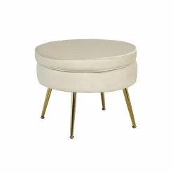Hocker, Höhe: 41 cm, beige/goldfarben