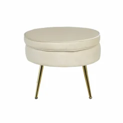 Hocker, Höhe: 41 cm, beige/goldfarben