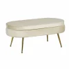 Hocker, Höhe: 40 cm, beige/goldfarben