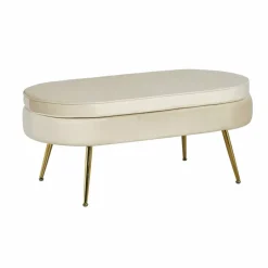 Hocker, Höhe: 40 cm, beige/goldfarben