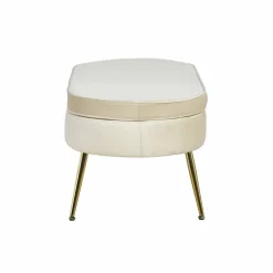 Hocker, Höhe: 40 cm, beige/goldfarben