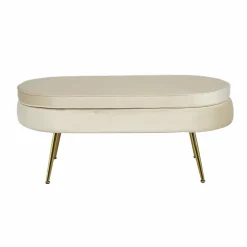 Hocker, Höhe: 40 cm, beige/goldfarben
