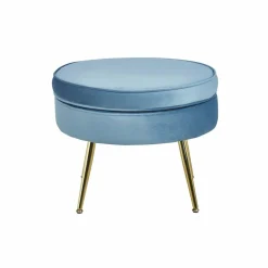 Hocker, Höhe: 41 cm, blau/goldfarben