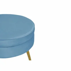 Hocker, Höhe: 41 cm, blau/goldfarben