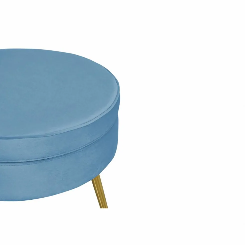 Hocker, Höhe: 41 cm, blau/goldfarben