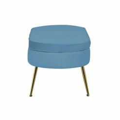 Hocker, Höhe: 40 cm, blau/goldfarben