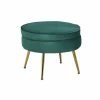 Hocker, Höhe: 41 cm, grün/goldfarben