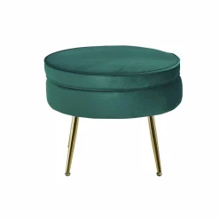 Hocker, Höhe: 41 cm, grün/goldfarben