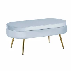 Hocker, Höhe: 40 cm, hellgrau/goldfarben