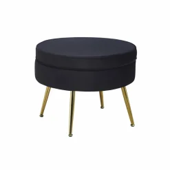 Hocker, Höhe: 41 cm, schwarz/goldfarben