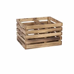 Holzkiste, BxHxL: 40 x 30 x 50 cm, braun-geflammt