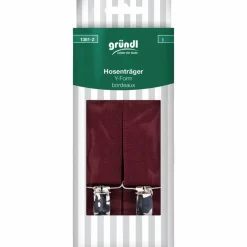 Hosenträger, bordeauxrot, Polyester/Elastodien/Stahl