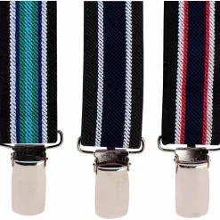 Hosenträger, schwarz/rot/blau, Polyester/Elastodien