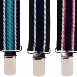 Hosenträger, schwarz/weiß/petrolfarben, Polyester/Elastodien