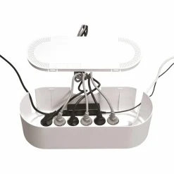 Kabelbox, groß, Weiß, oval, 415 x 165 x 135 mm