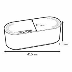 Kabelbox, groß, Weiß, oval, 415 x 165 x 135 mm