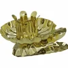 Kerzenhalter, rund, Höhe: 3 cm, goldfarben