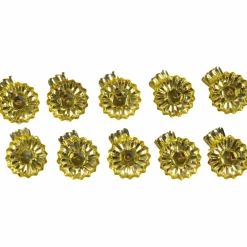 Kerzenhalter, rund, Höhe: 3 cm, goldfarben