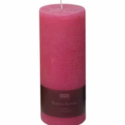 Kerze »Raureif«, fuchsia, rustikal/einfarbig, 1 Stück