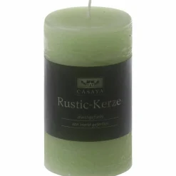 Kerze »Raureif«, grün, rustikal/einfarbig, 1 Stück