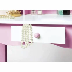 Kinder-Schminktisch, BxHxL: 70 x 97 x 40 cm, rosa/weiß