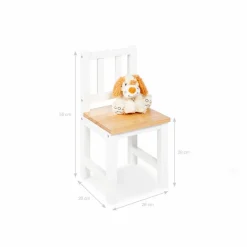 Kinderstuhl, BxHxL: 26 x 55 x 26 cm, weiß/natur
