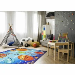 Kinder-Teppich »Torino Kids«, Polyester, blau/orange