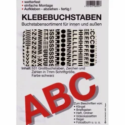 Klebebuchstabe, Alphabet, schwarz